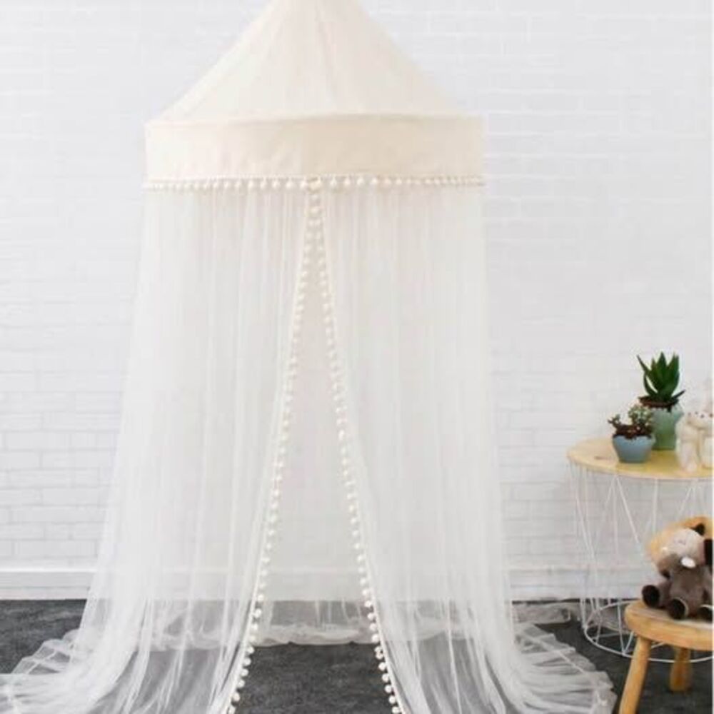 Bed Canopy - Ivory - floor length netting